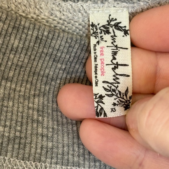 Intimately Free People Gray Long Sleeve Sweatshirt Bodysuit - Picture 4 of 6
